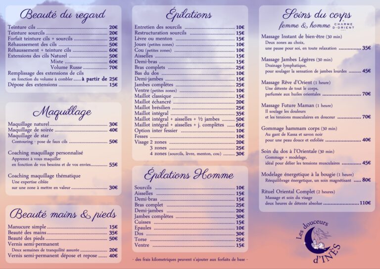 Maquillage, épilations et plus encore !
